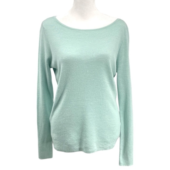 Eileen Fisher Ultrafine Merino Wool Boatneck Sweater, Mint Green, Size SP - Picture 1 of 7